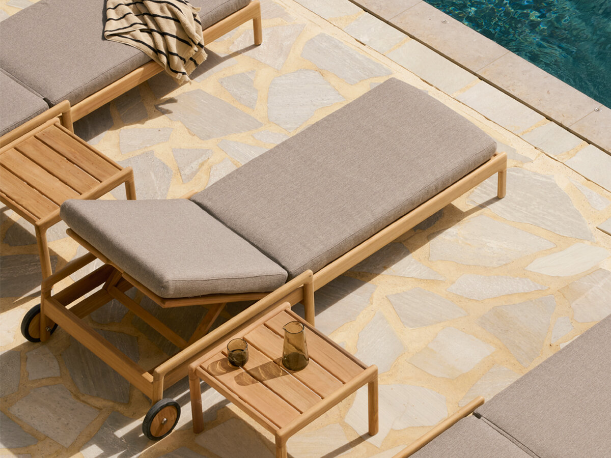 Jack outdoor verstelbaar ligbed - mocha - Ethnicraft