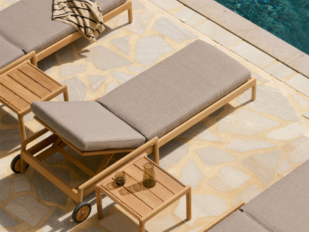 Jack outdoor verstelbaar ligbed - mocha - Ethnicraft