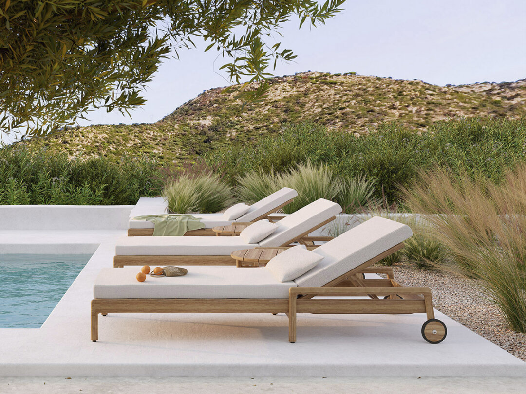 Jack outdoor verstelbaar ligbed - off white - Ethnicraft